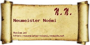 Neumeister Noémi névjegykártya